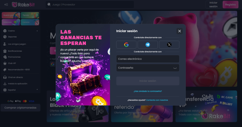 Rakebit p&aacute;gina web