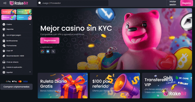 Rakebit p&aacute;gina web