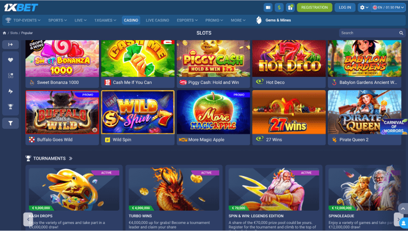 P&aacute;gina Web de 1xBet 