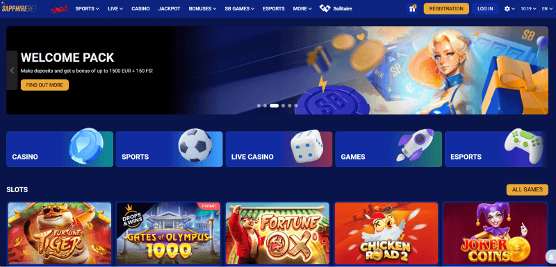SapphireBet p&aacute;gina web