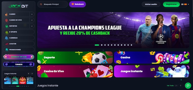 P&aacute;gina web de Jackbit