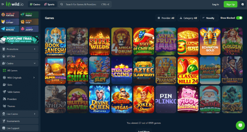 Wild.io p&aacute;gina web