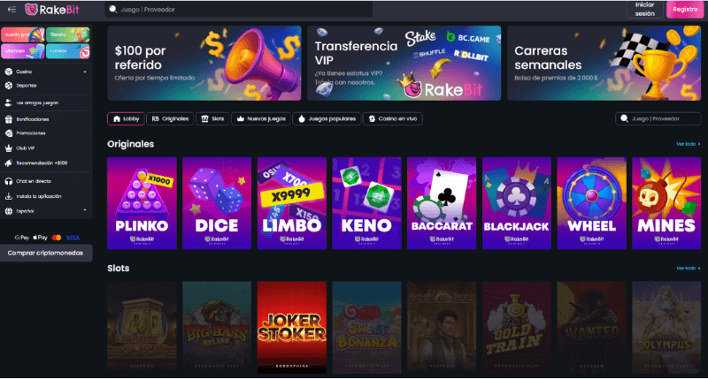 Rakebit p&aacute;gina web