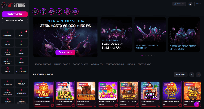 P&aacute;gina Web de BitStrike