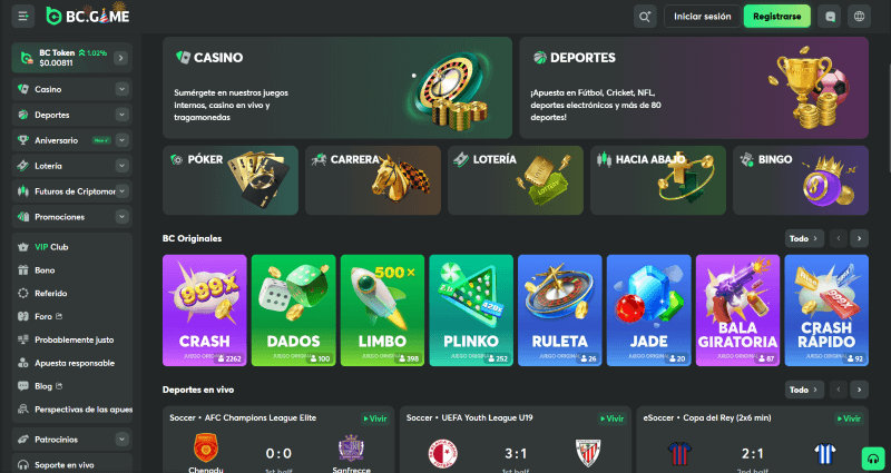 BC Game página web