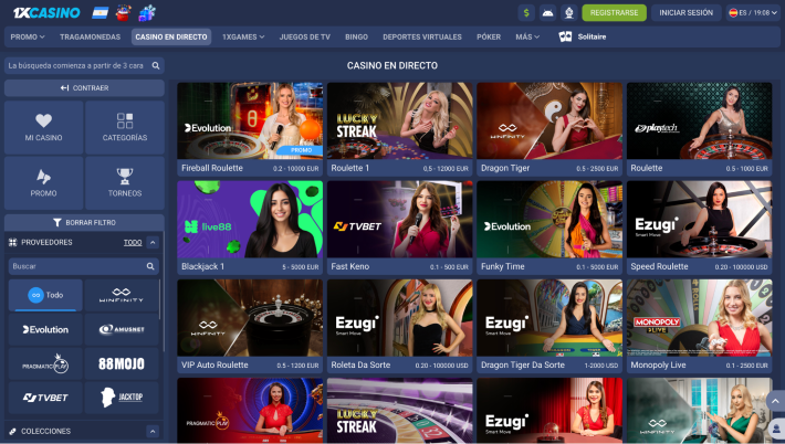 1xCasino p&aacute;gina web