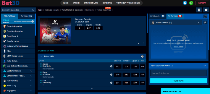 Bet 30 p&aacute;gina web