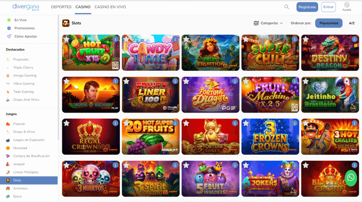 Divergana casino p&aacute;gina web