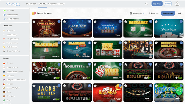 Divergana casino p&aacute;gina web