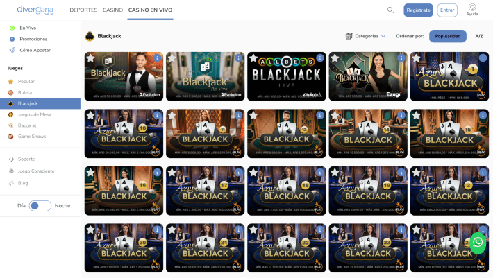 Divergana casino p&aacute;gina web