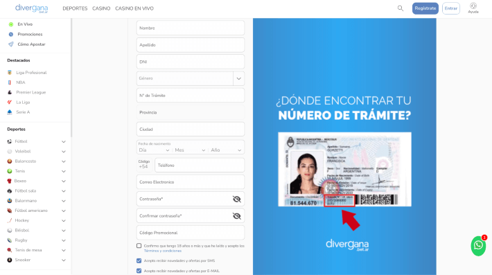 Divergana casino p&aacute;gina web