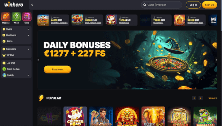 P&aacute;gina Web de Winhero