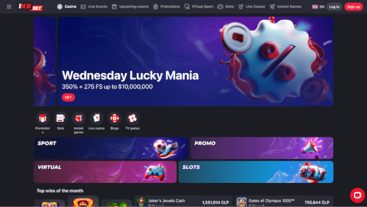 P&aacute;gina Web de 1RedBet