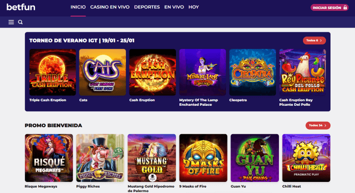 BetFun p&aacute;gina web