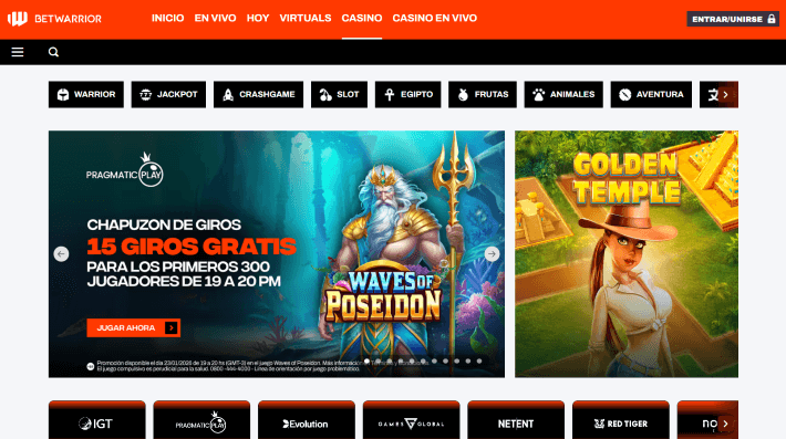 BetWarrior p&aacute;gina web
