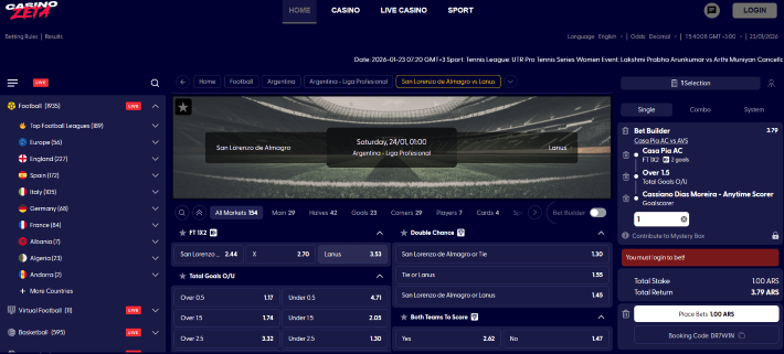 Casino Zeta p&aacute;gina web