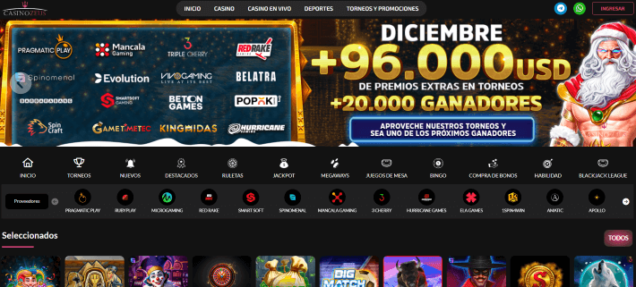 Casino Zeus p&aacute;gina web