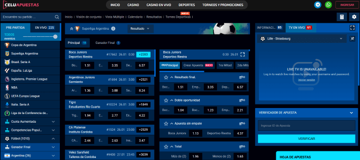 Celu Apuestas p&aacute;gina web