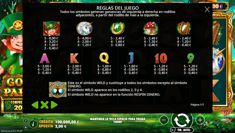 Gold Party p&aacute;gina web