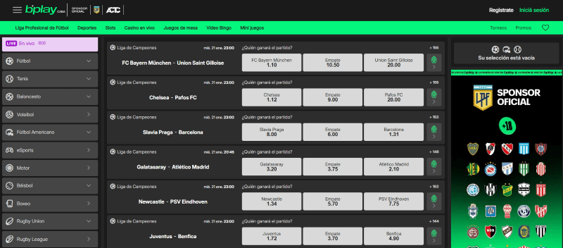 P&aacute;gina web de Bplay