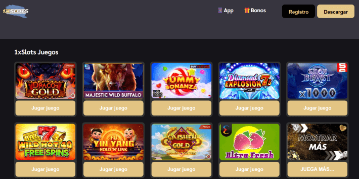 1xslots p&aacute;gina web