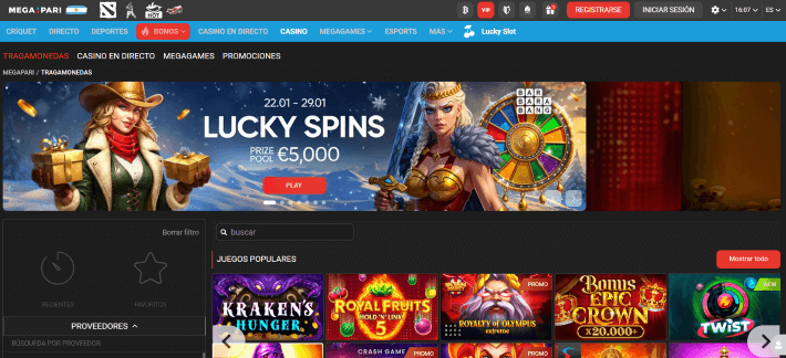 Megapari p&aacute;gina web
