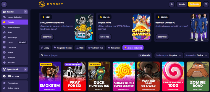 Roobet p&aacute;gina web