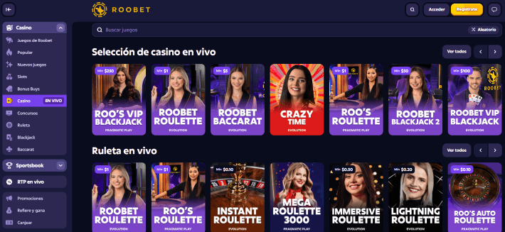 Roobet p&aacute;gina web