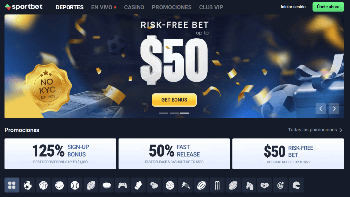 Sportbet p&aacute;gina web