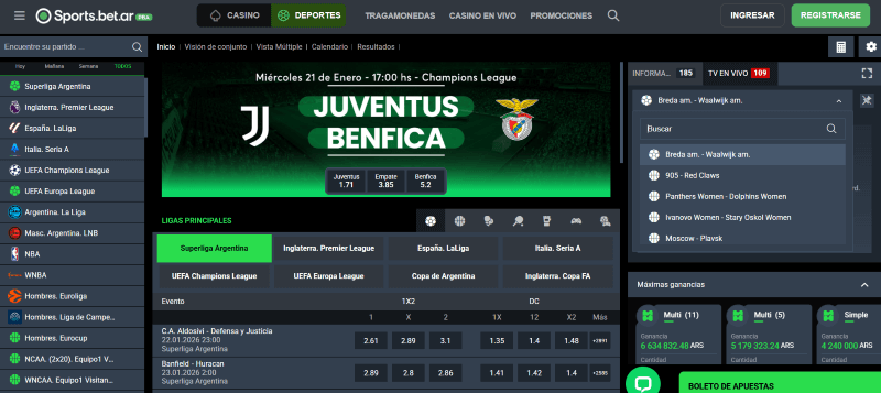 Sportsbet p&aacute;gina web