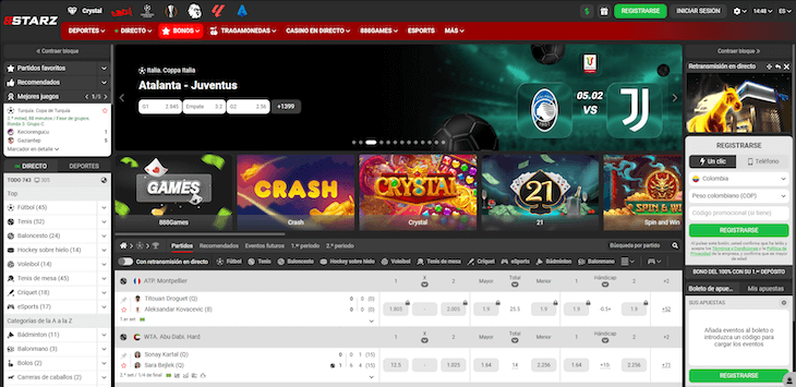 P&aacute;gina web de 888starz