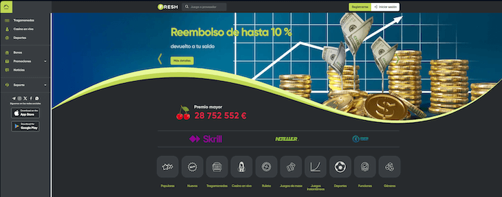 P&aacute;gina web de FRESH