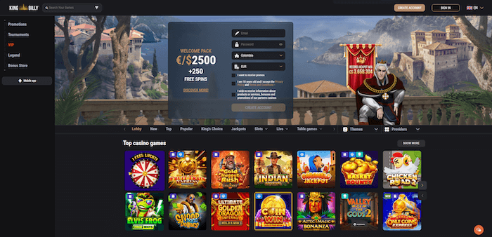 P&aacute;gina web de King Billy