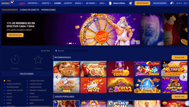 SapphireBet p&aacute;gina web