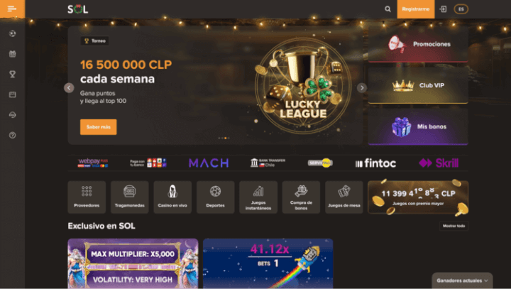 Sol Casino p&aacute;gina web