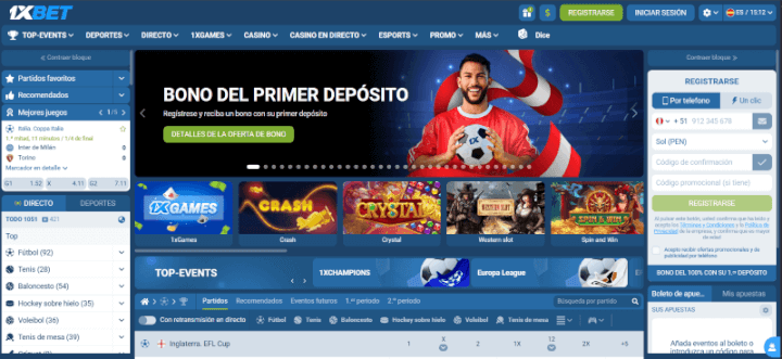 1xBet página web