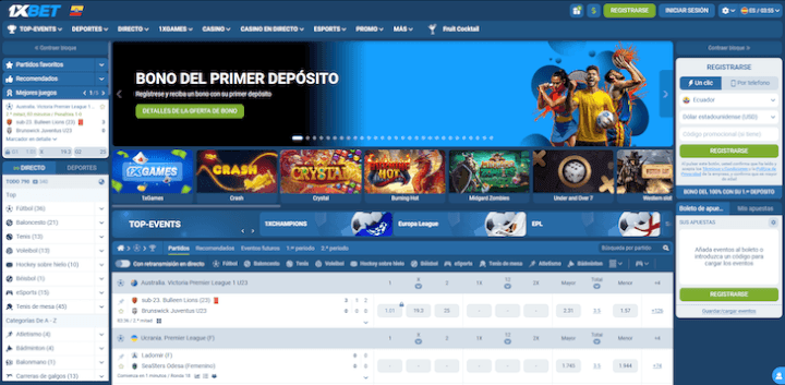 P&aacute;gina Web de 1xBet