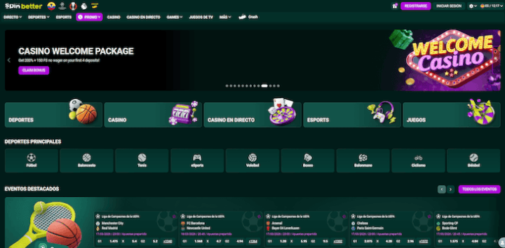 P&aacute;gina Web de Spinbetter