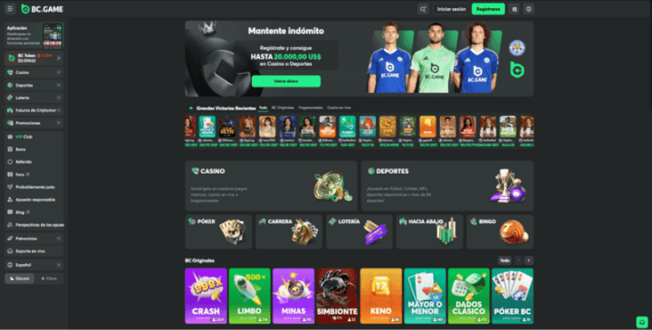 BC.game p&aacute;gina web