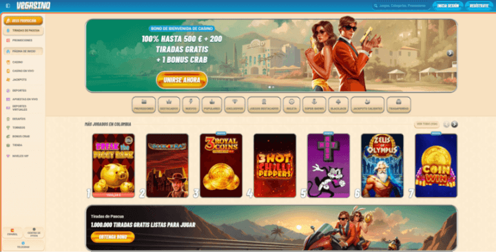 Vegasino p&aacute;gina web