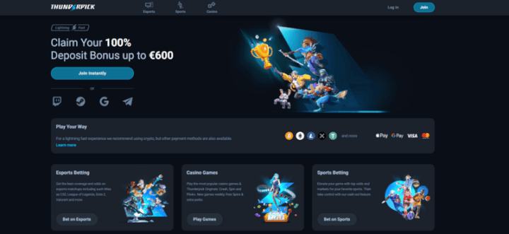 Thunderpick p&aacute;gina web