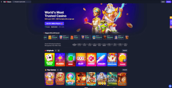 Página web de BitStarz