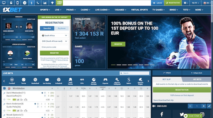 Página web de 1xBET
