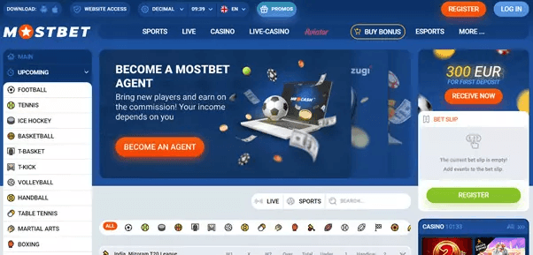 Página web de Mostbet