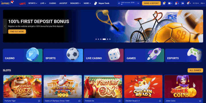 Página web de SapphireBet