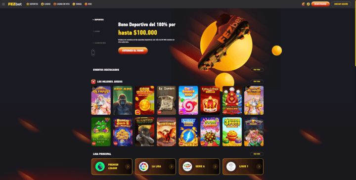 P&aacute;gina web de FEZbet