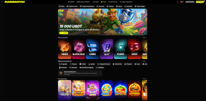 Página web de Parimatch