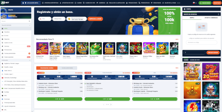 Sitio web de 20bet