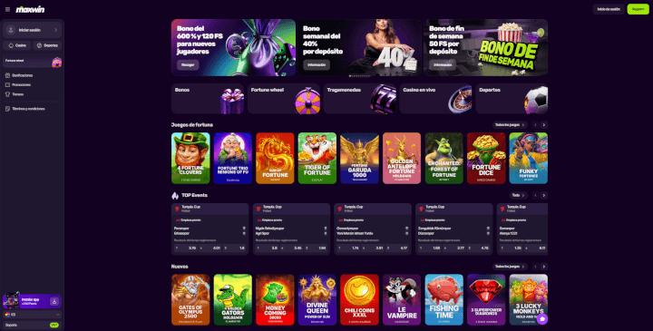MaxWin sitio web