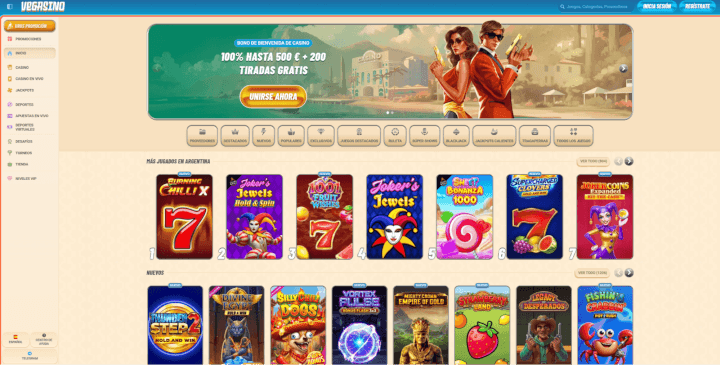 Sitio web de Vegasino